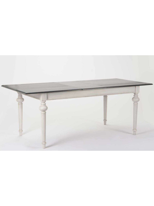 Grande table grise avec rallonge