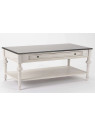 Table basse grise patinée en 2 tons