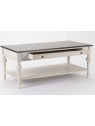 Table basse grise patinée en 2 tons