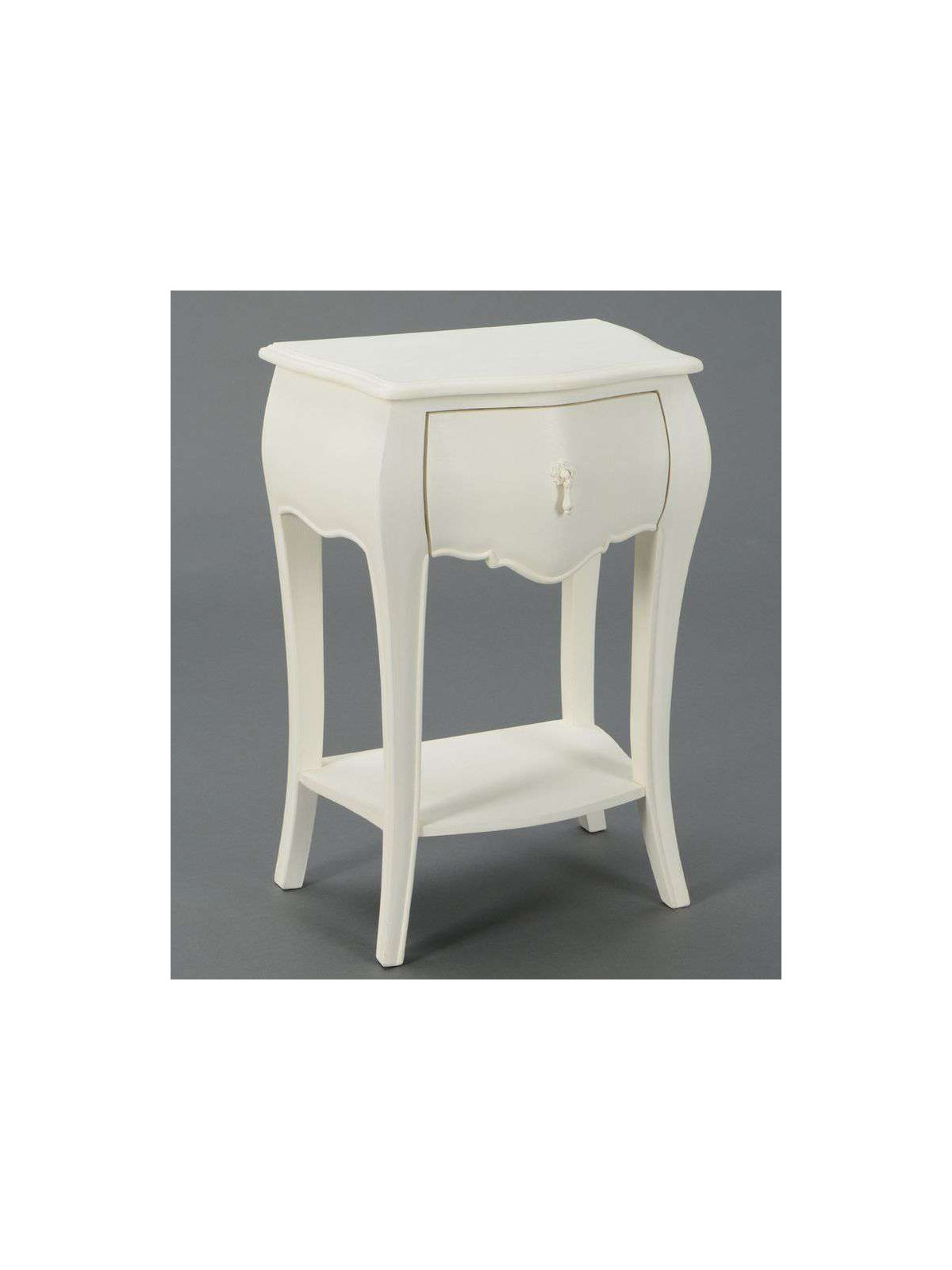 Table de nuit baroque blanche 1t 