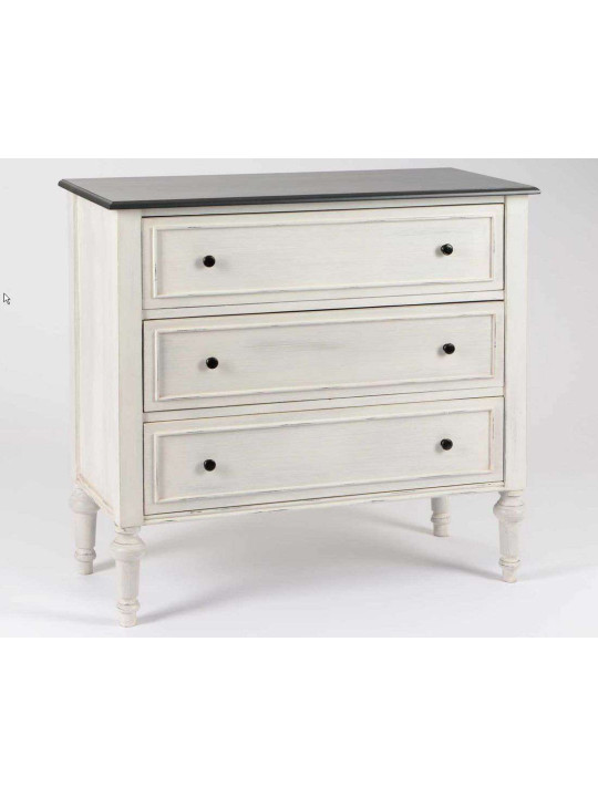 Commode grise 3 tiroirs Heritage