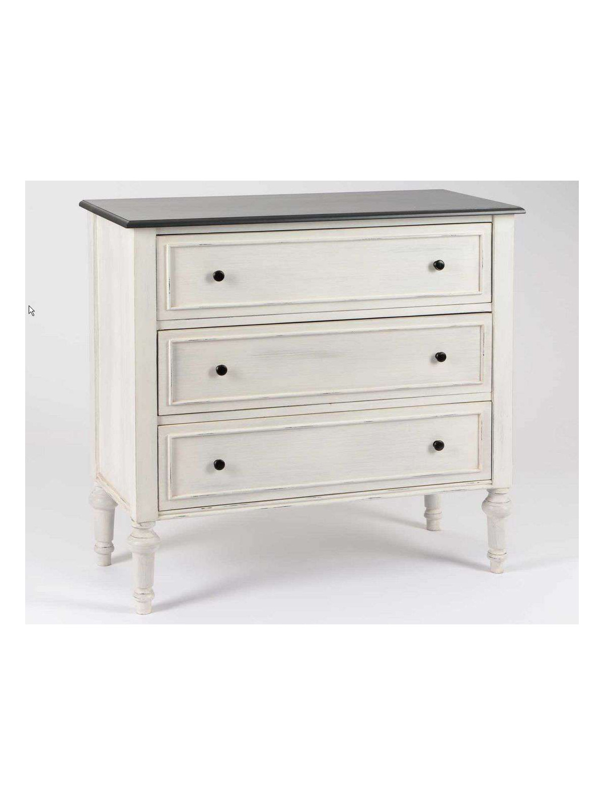 Commode grise 3 tiroirs Heritage