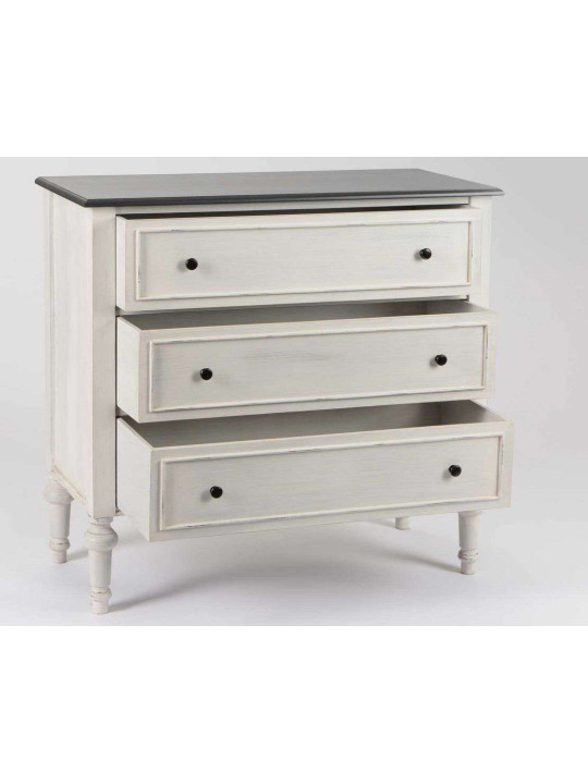 Commode grise 3 tiroirs Heritage