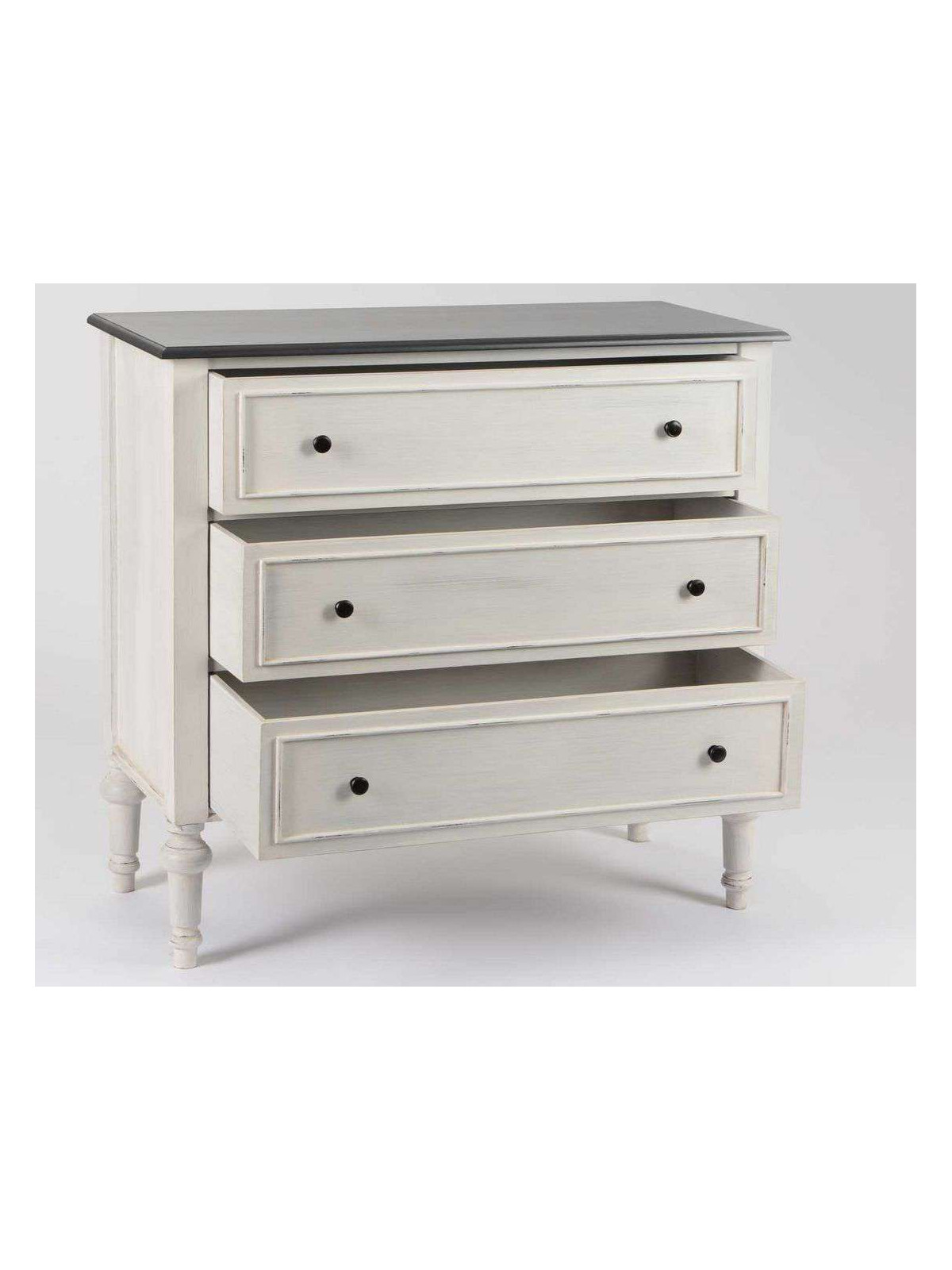 Commode grise 3 tiroirs Heritage