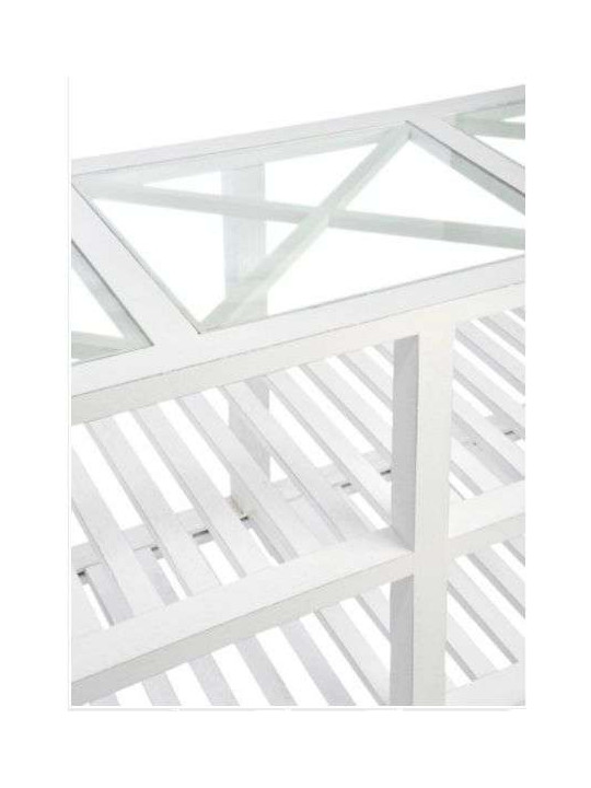 Drapier blanc bois et verre 