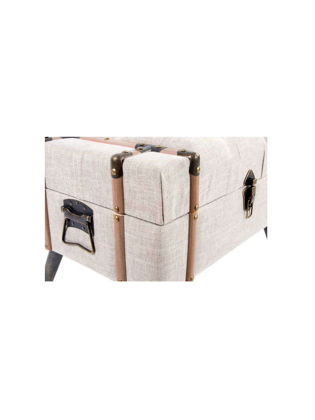 Banquette capitonnée valise en lin