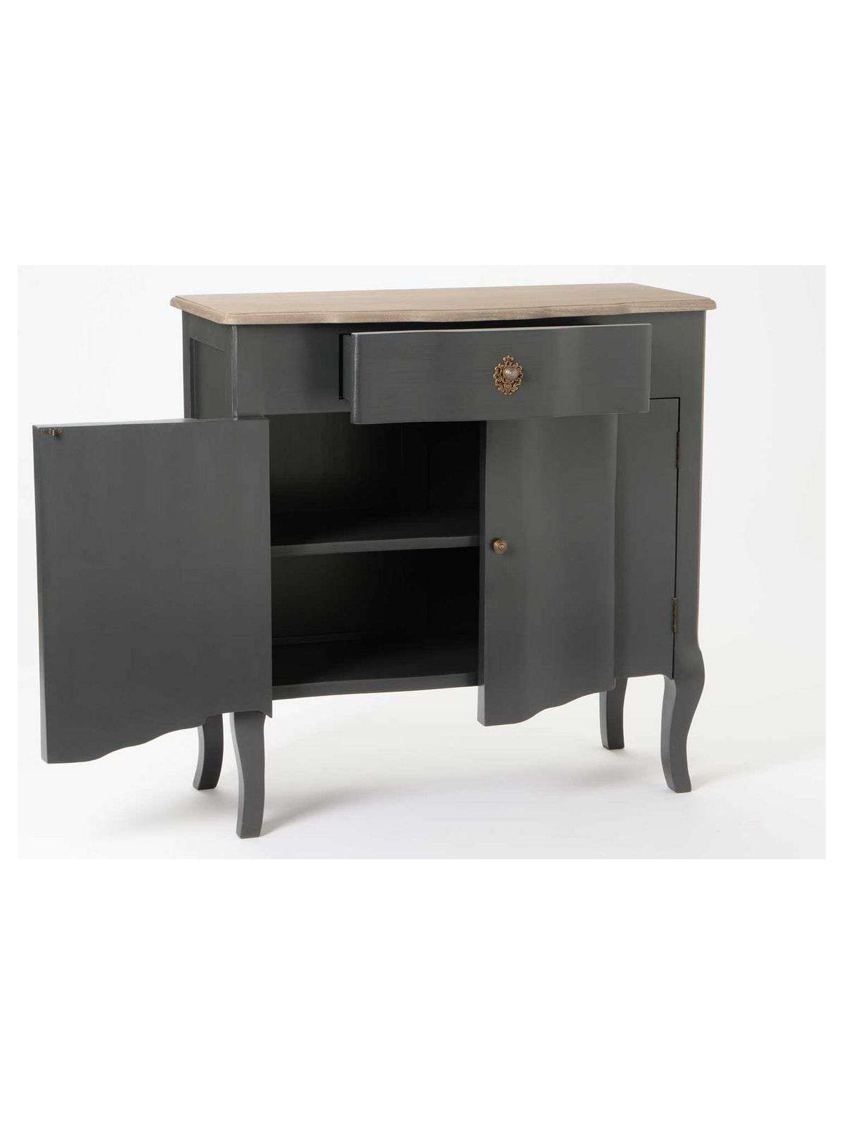 Petit buffet bois en 2 tons gris Amadeus