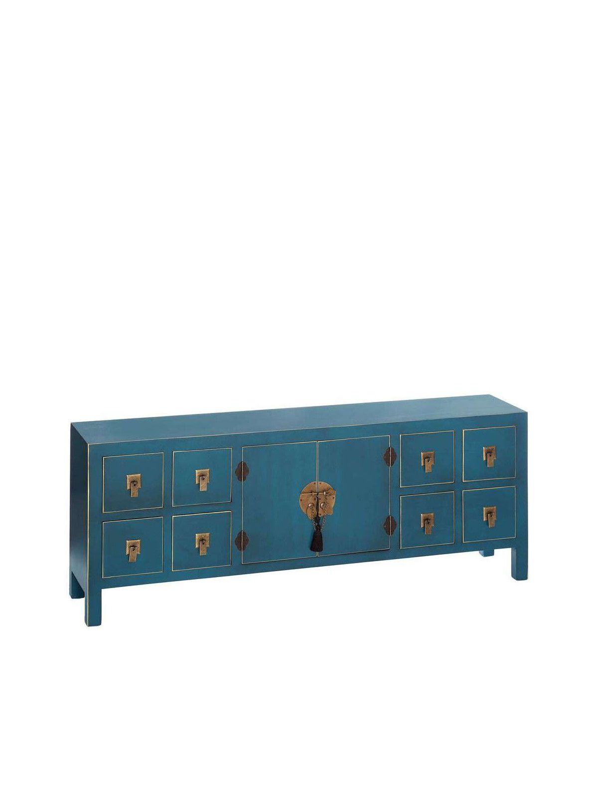 Meuble bas chinois bleu cyan