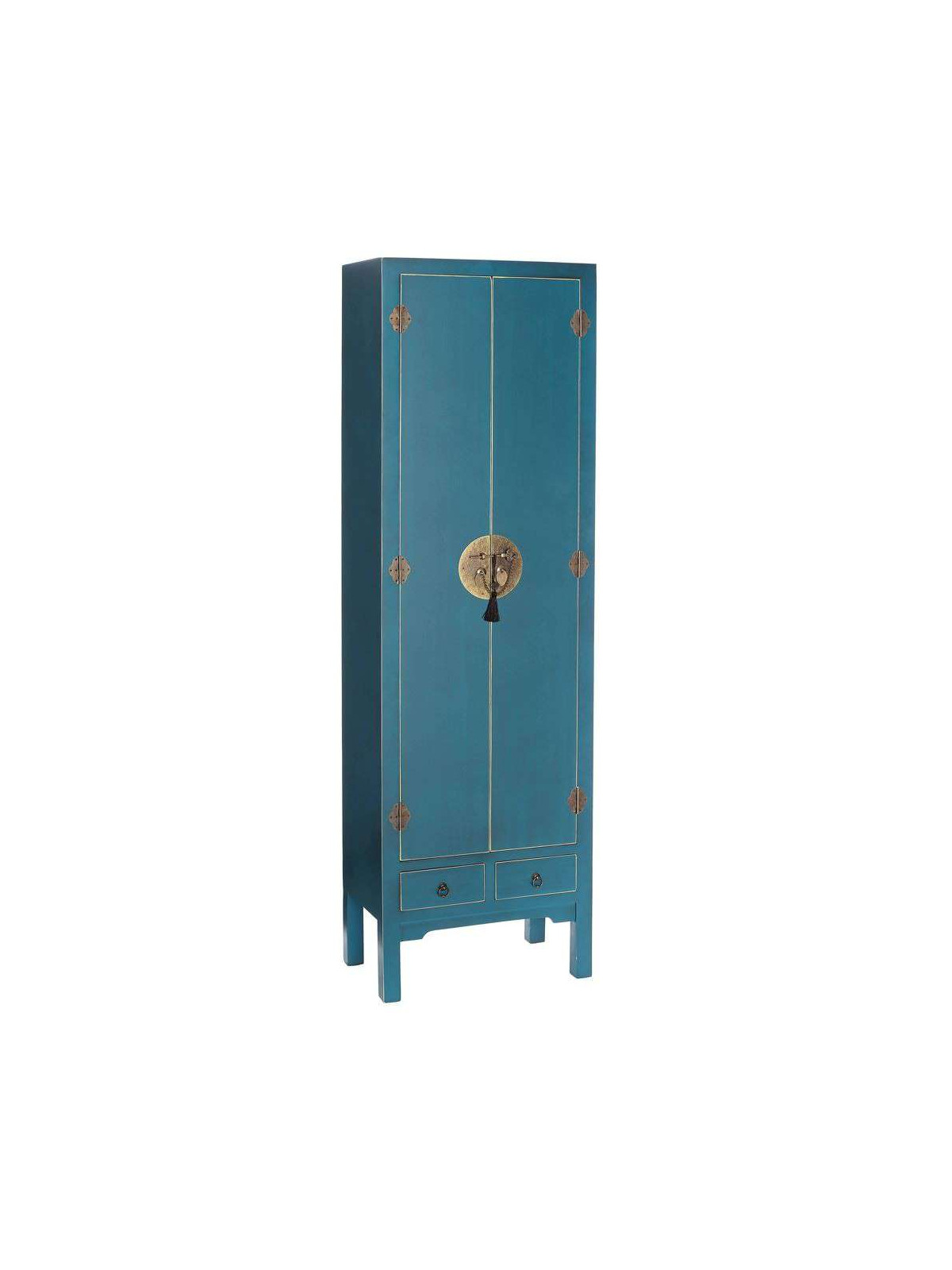 Armoire chinoise 2 portes bleue
