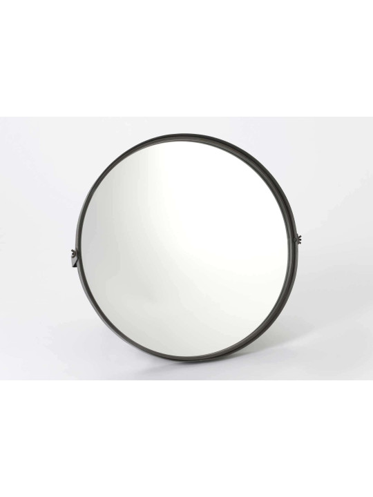 Miroir rond métal noir