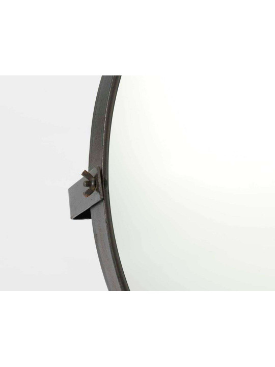 Miroir rond métal noir