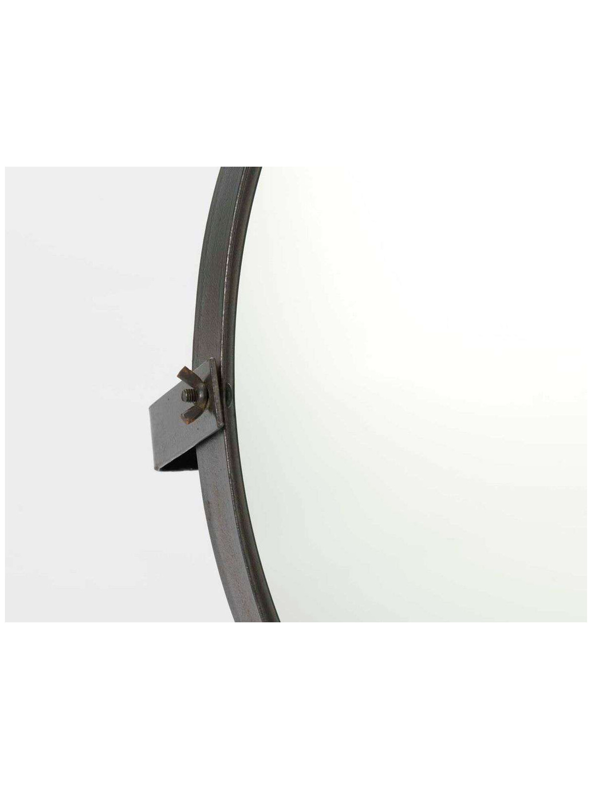 Miroir rond métal noir