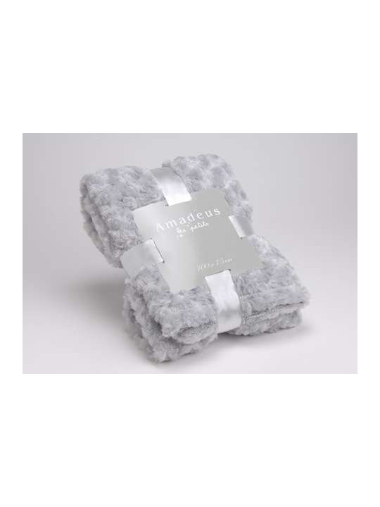 Petit plaid pour bébé gris 