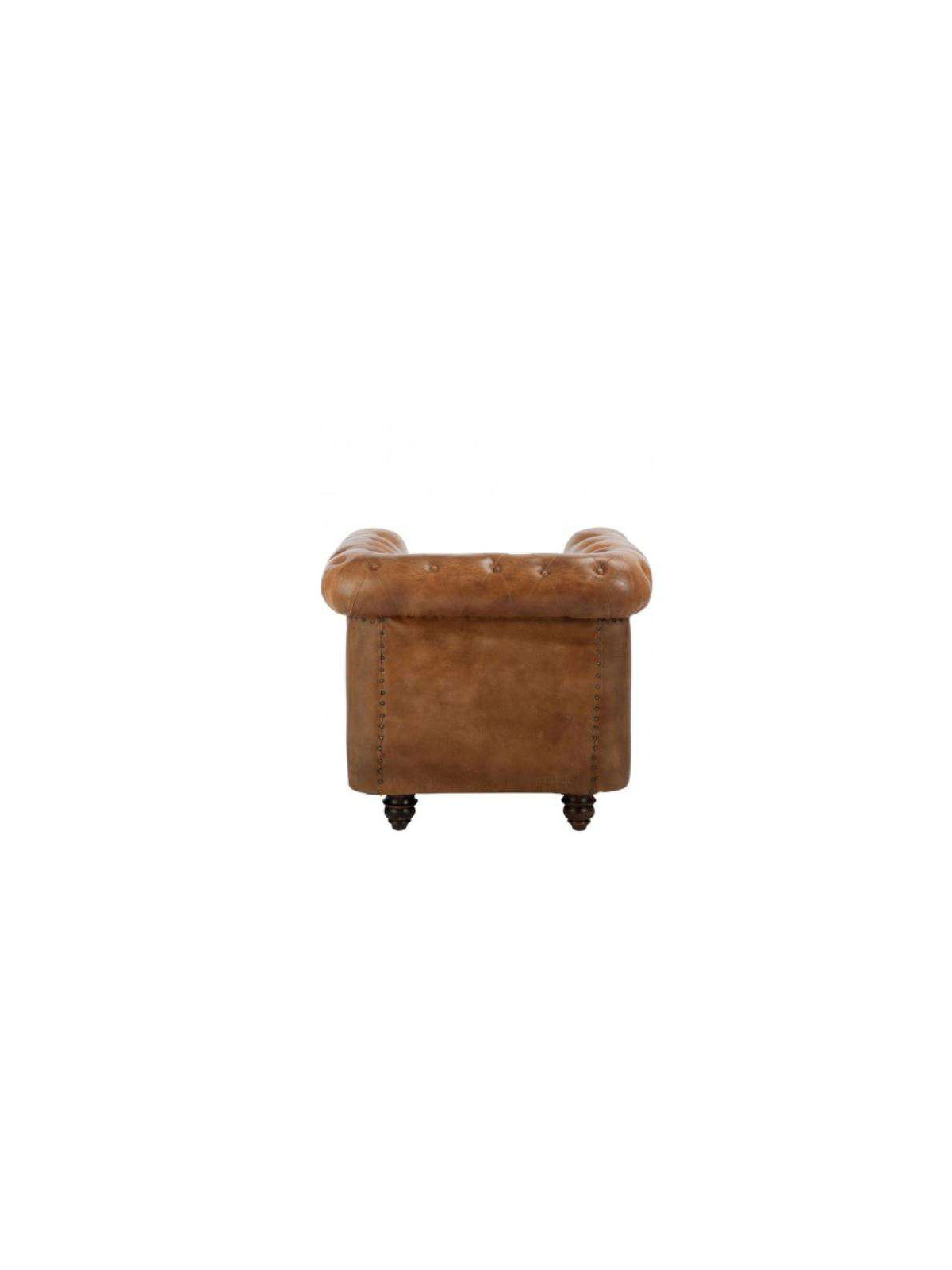 Fauteuil Chesterfield cuir capitonné