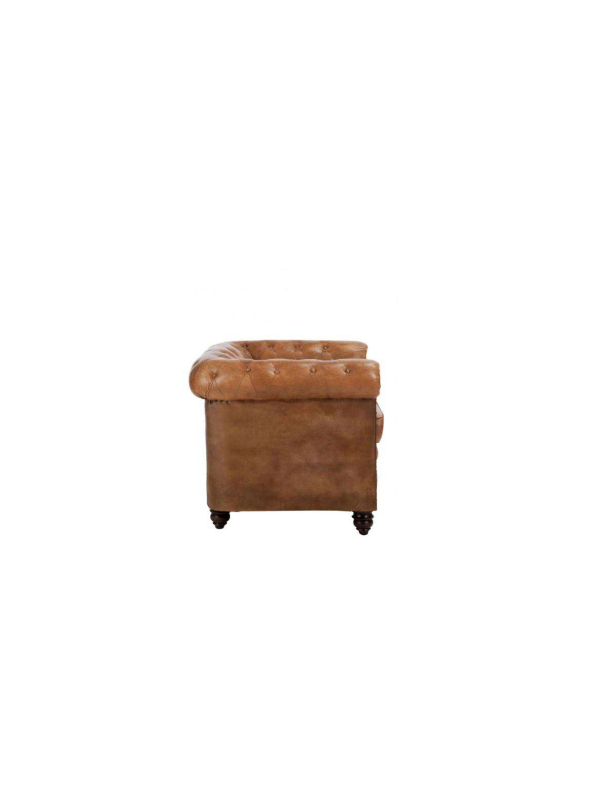 Fauteuil Chesterfield cuir capitonné