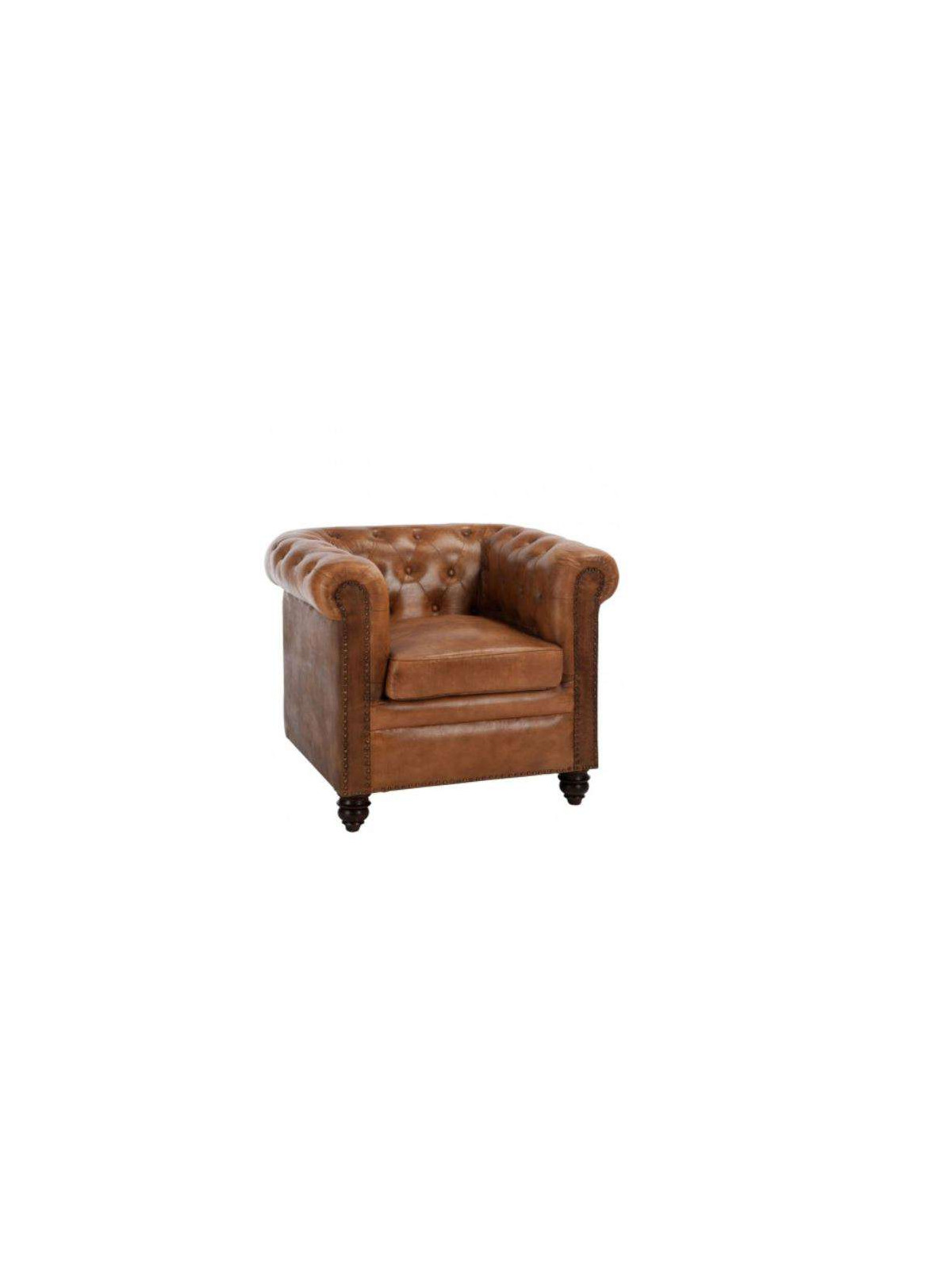 Fauteuil Chesterfield cuir capitonné