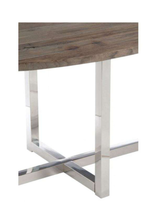 Table ovale moderne bois et acier