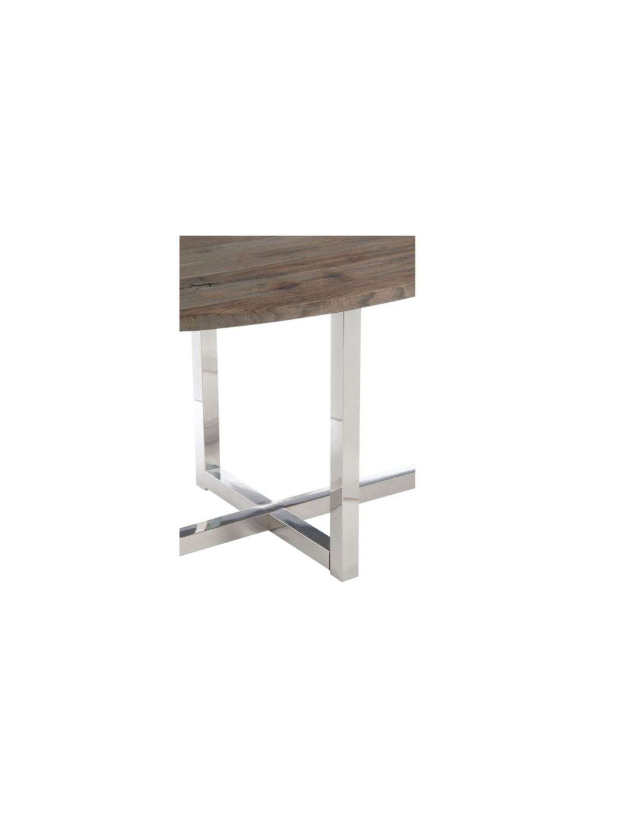 Table ovale moderne bois et acier