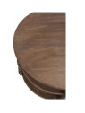Table salon ronde bois cérusé avec cannage