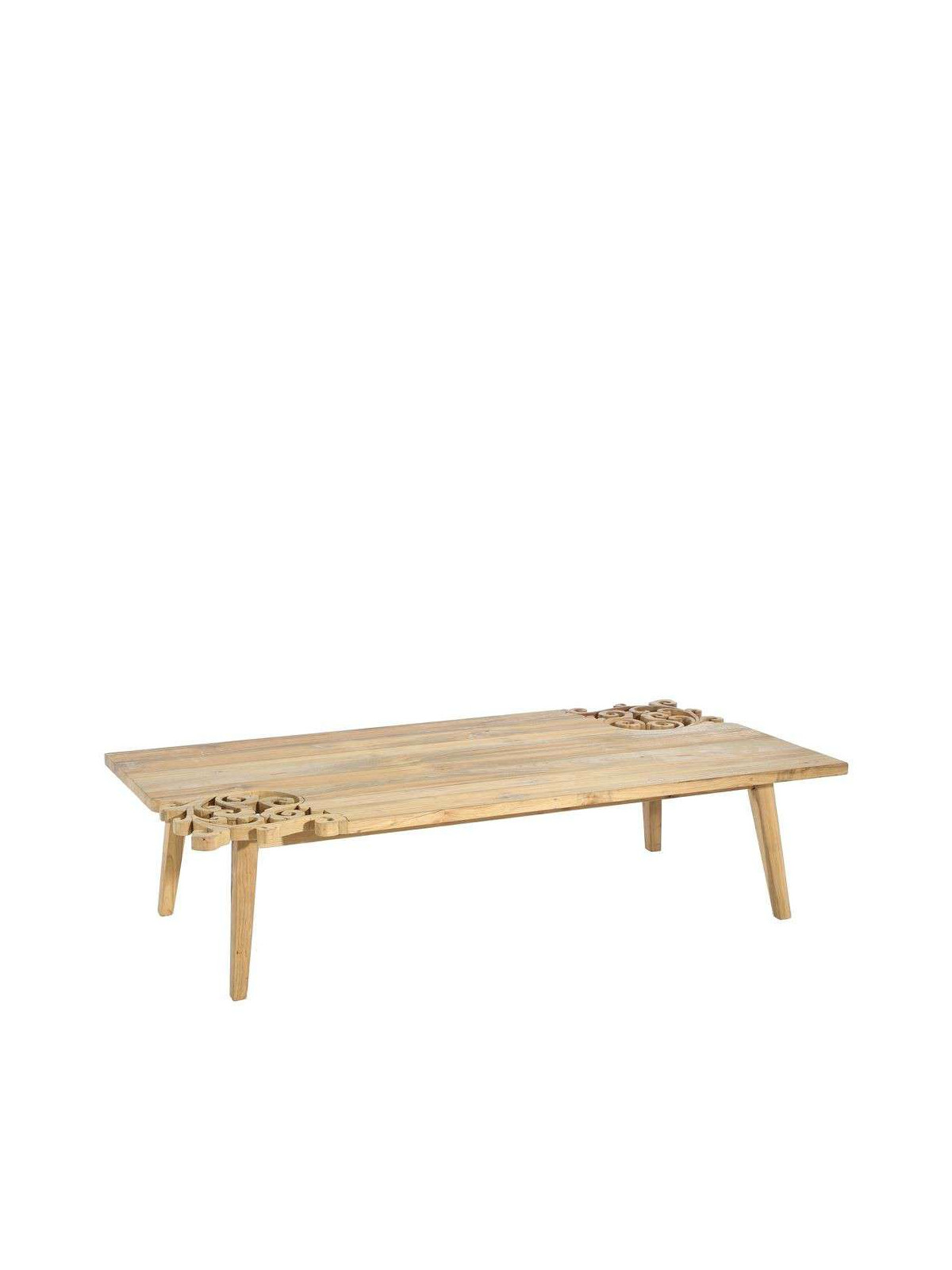 Table basse bois sculpté moderne