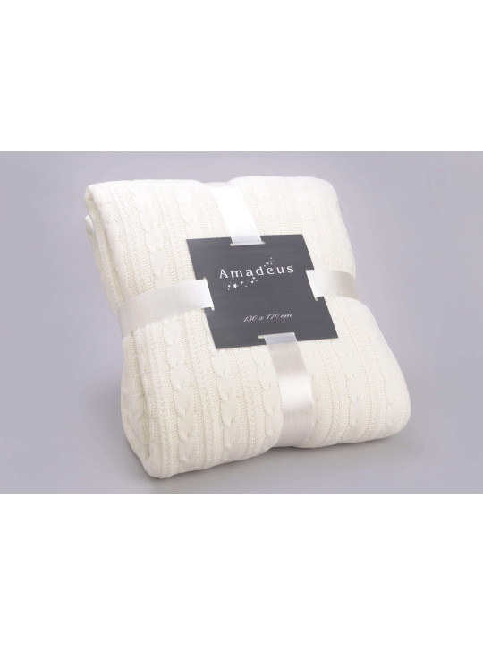 Plaid crème tricot 170*130 cm