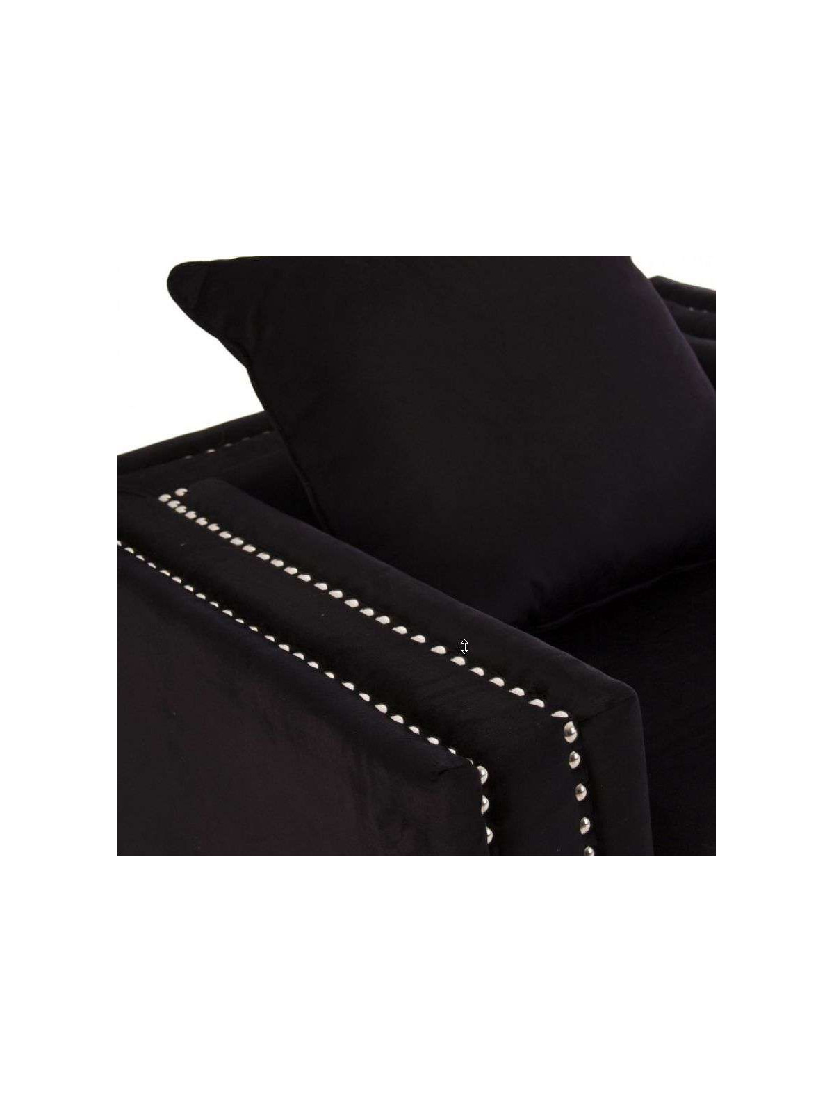 Fauteuil de salon large velours noir