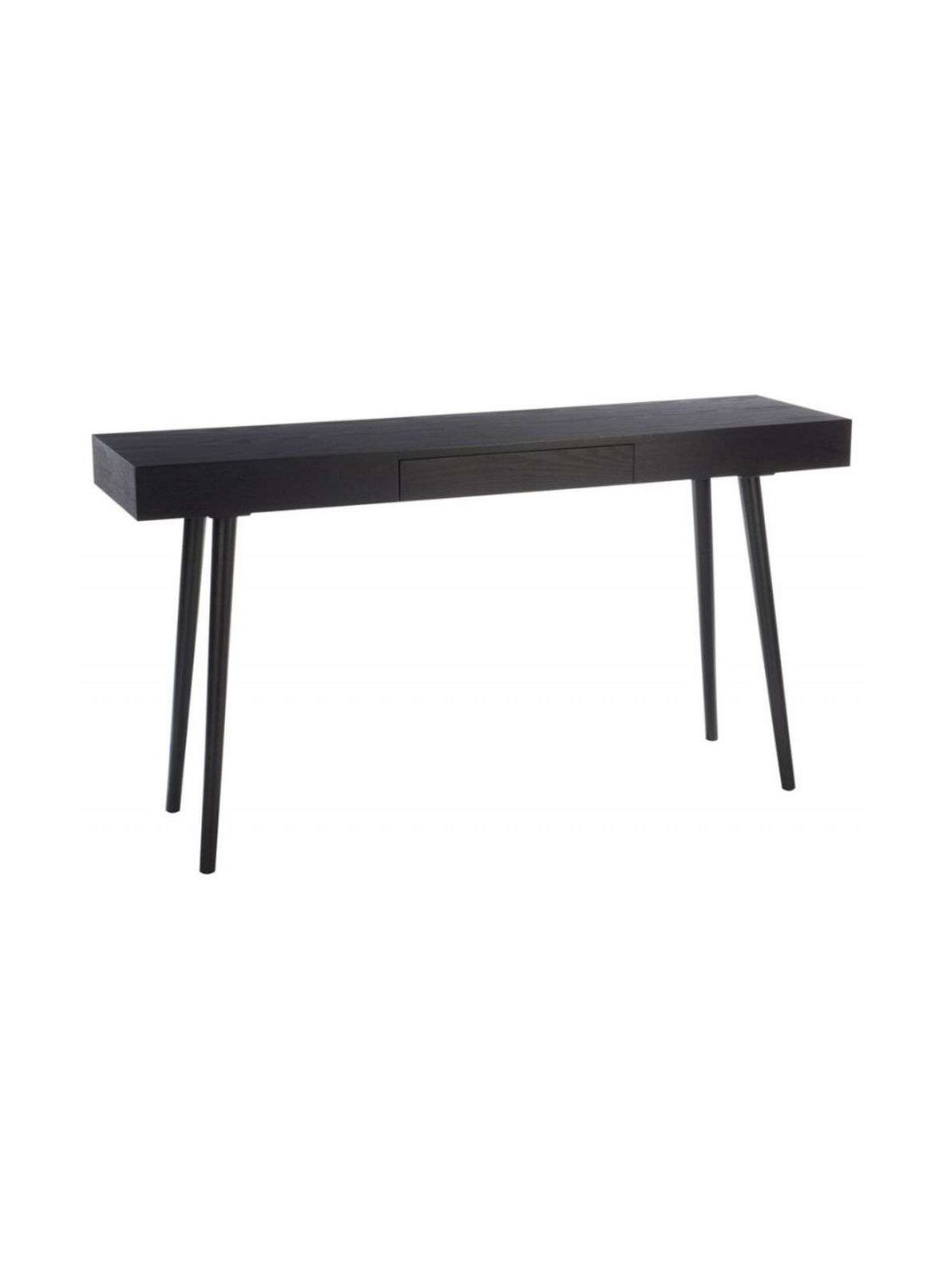 Meuble console bois noir épuré