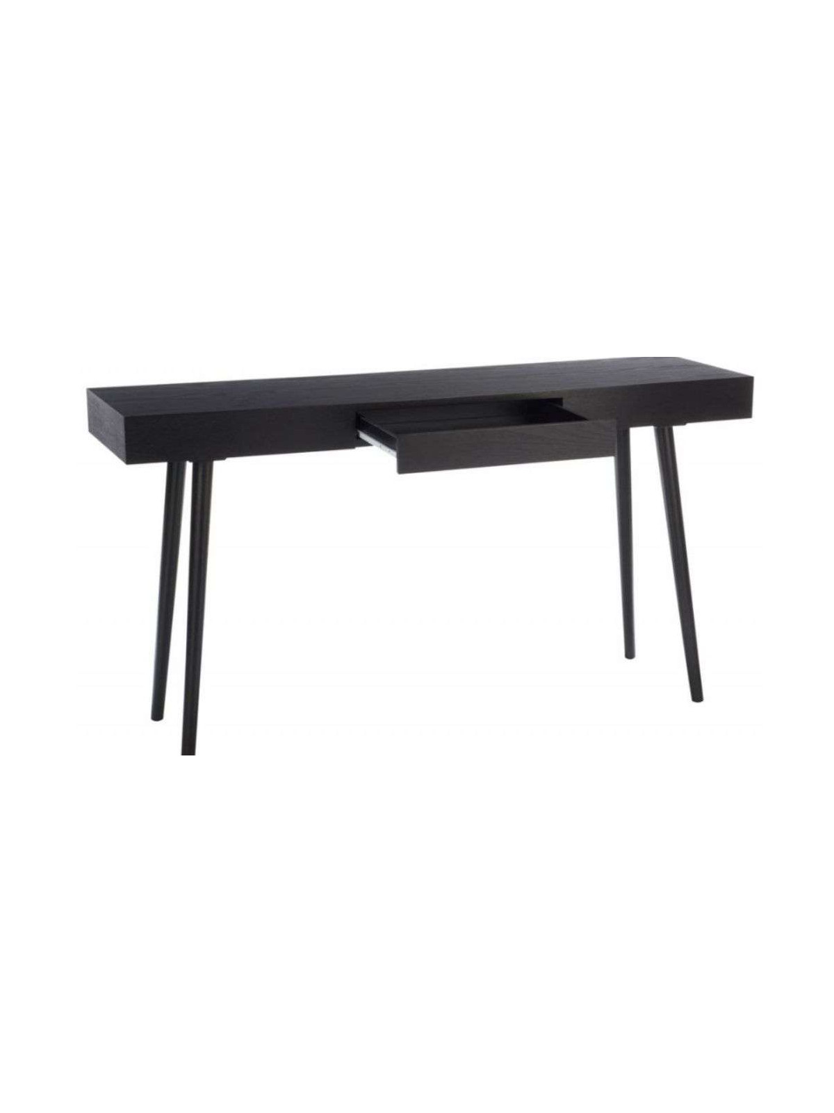 Meuble console bois noir épuré