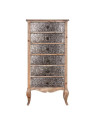 Chiffonnier métal argenté et bois 
