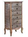 Chiffonnier métal argenté et bois 