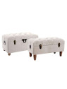 Banquette capitonnée valise en lin
