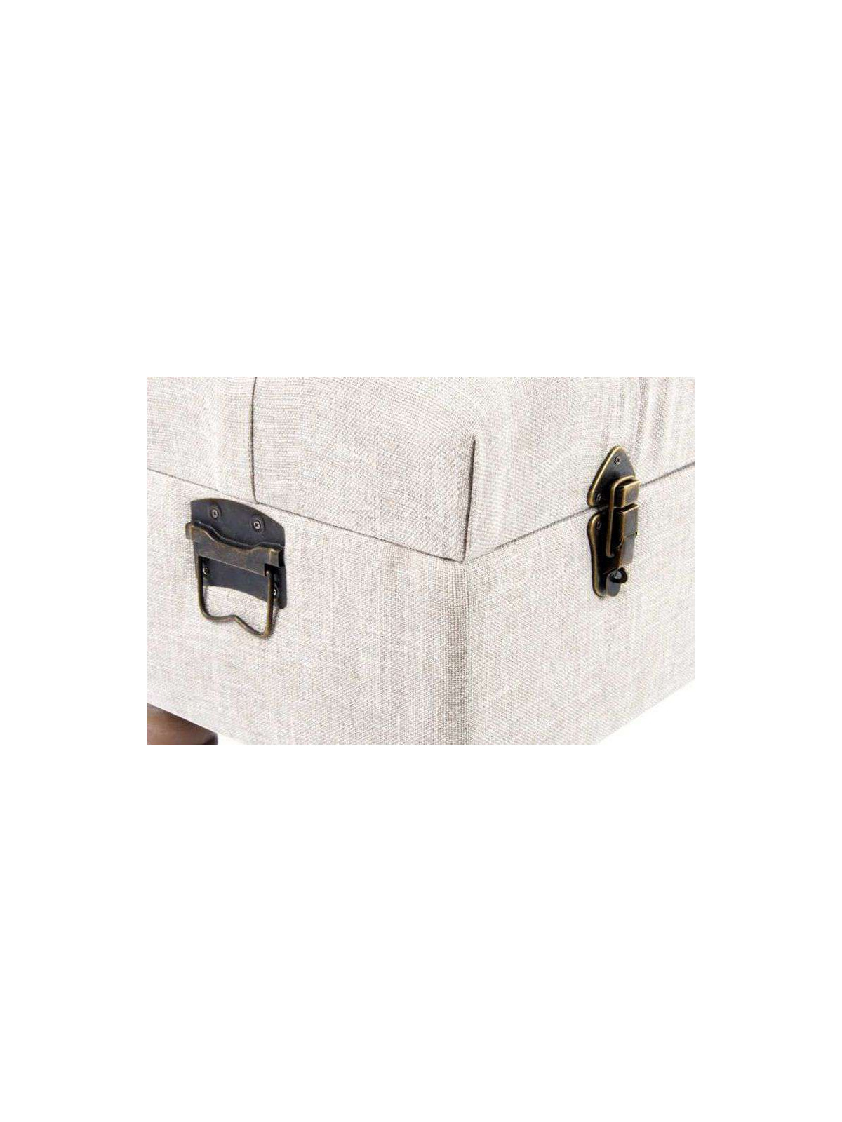 Banquette capitonnée valise en lin