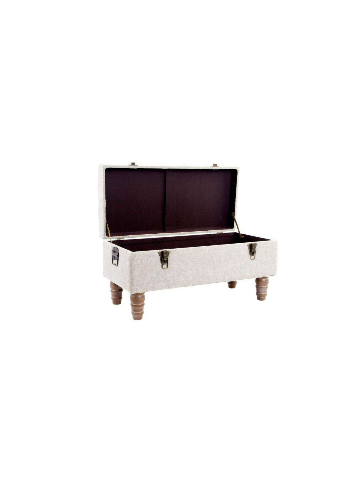 Banquette capitonnée valise en lin