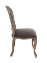 Chaise Louis XV chêne cérusé velours chocolat Chaise Louis XV chêne cérusé velours chocolat