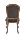 Chaise Louis XV chêne cérusé velours chocolat Chaise Louis XV chêne cérusé velours chocolat
