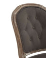 Chaise Louis XV chêne cérusé velours chocolat Chaise Louis XV chêne cérusé velours chocolat