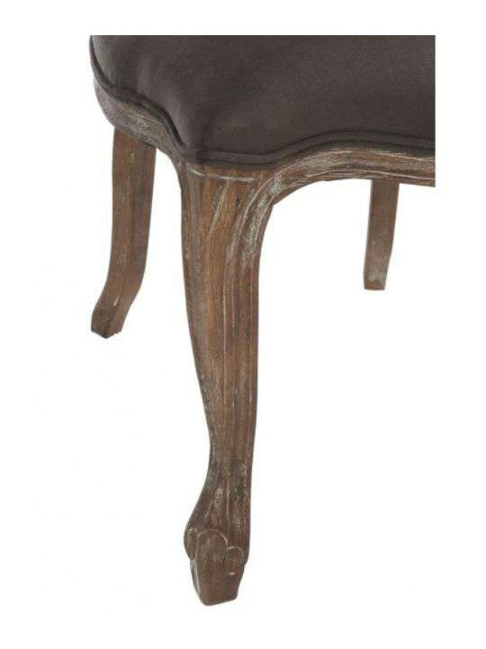 Chaise Louis XV chêne cérusé velours chocolat Chaise Louis XV chêne cérusé velours chocolat