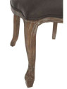Chaise Louis XV chêne cérusé velours chocolat Chaise Louis XV chêne cérusé velours chocolat