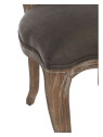 Chaise Louis XV chêne cérusé velours chocolat Chaise Louis XV chêne cérusé velours chocolat