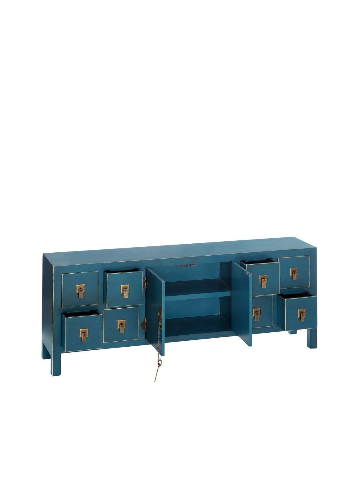 Meuble bas chinois bleu canard