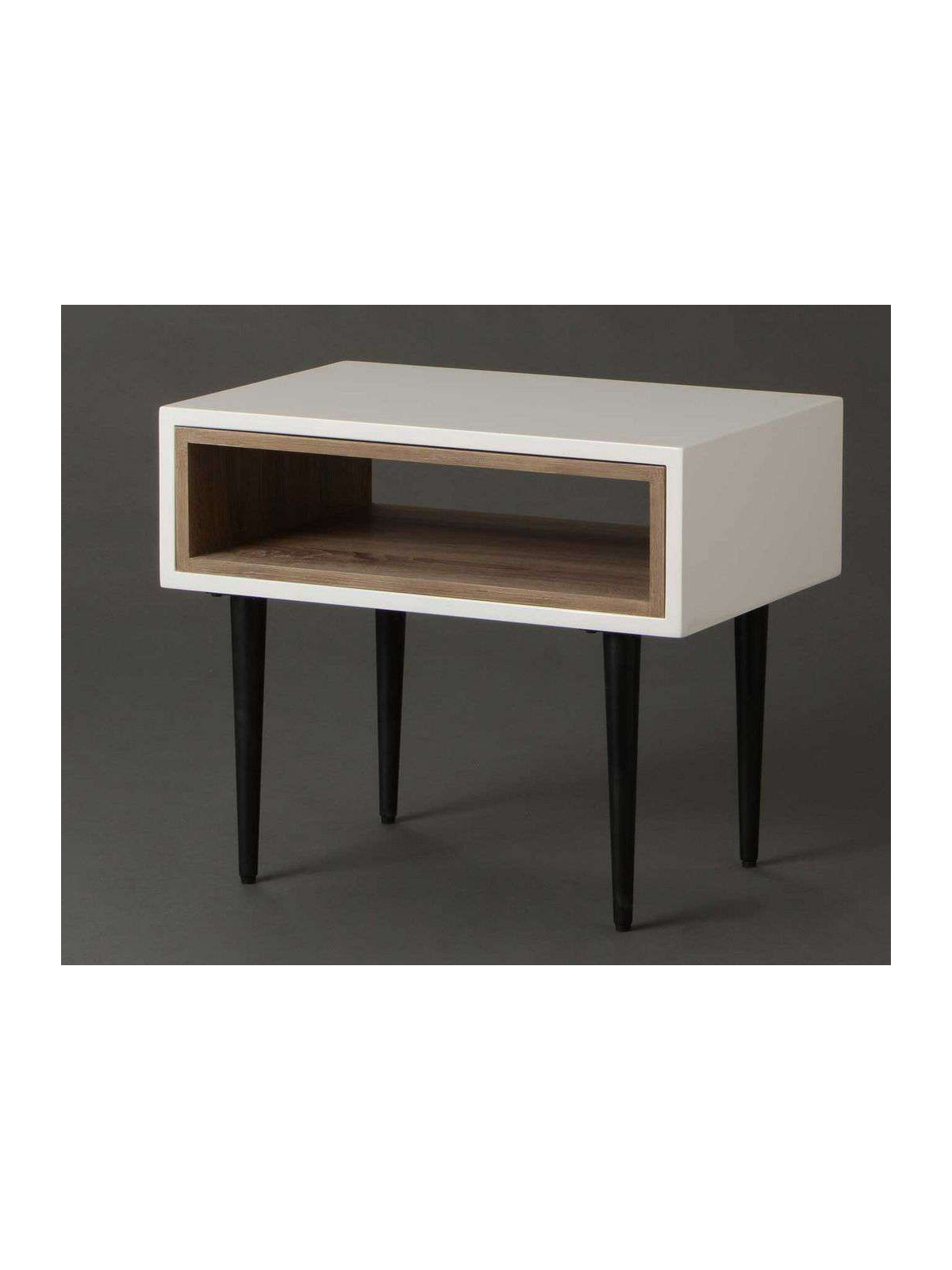 Bout de canapé laqué blanc design