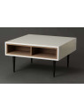 Table basse laquée blanche avec niches