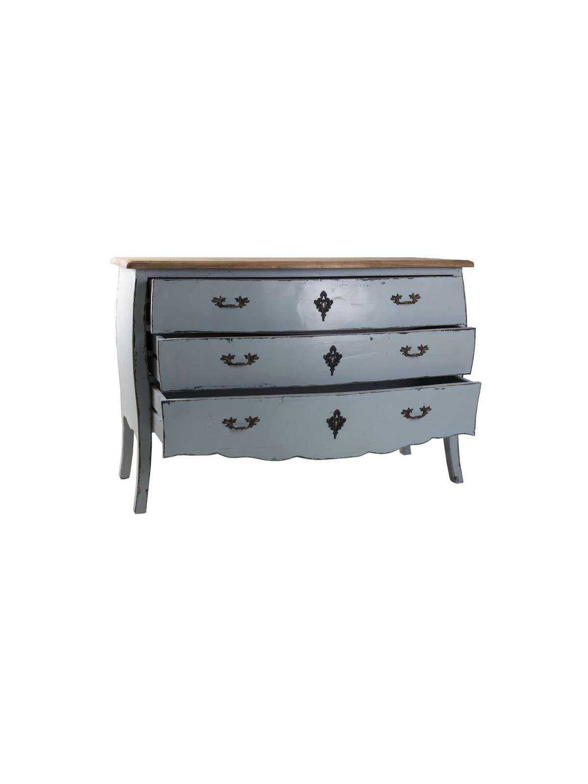 Grande commode baroque bleue grisée Vical home 