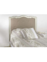 Tête de lit 90 cm argentée et taupe capitonnée