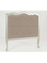 Tête de lit 90 cm argentée et taupe capitonnée