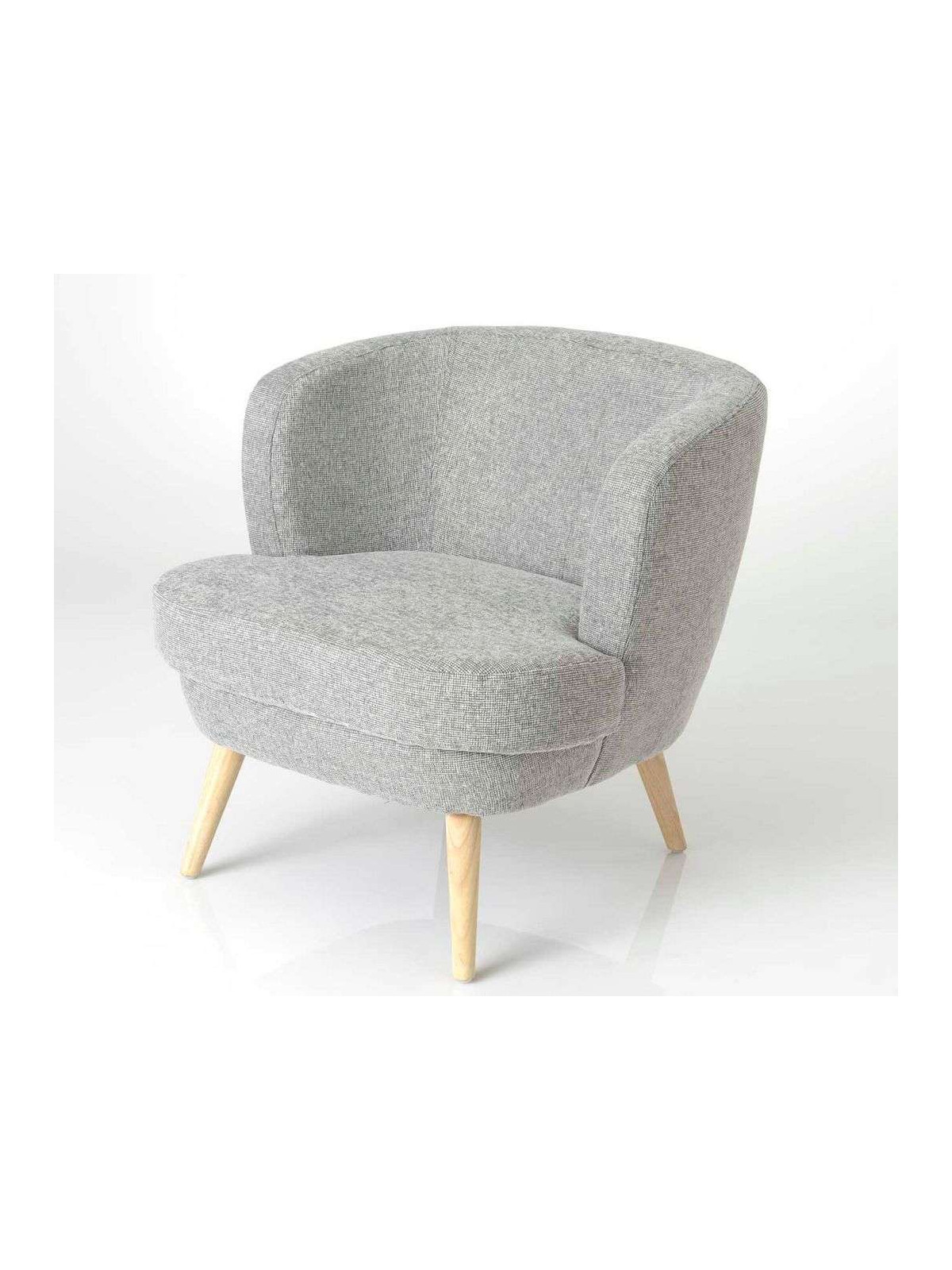 Fauteuil chauffeuse gris chiné