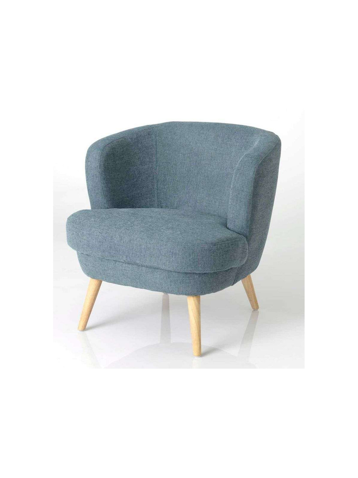 Fauteuil chauffeuse bleu en feutrine