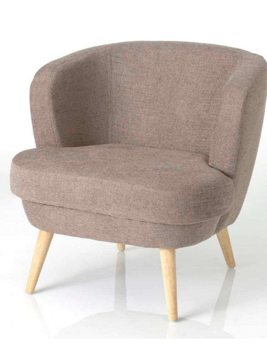 Fauteuil chauffeuse taupe en feutrine