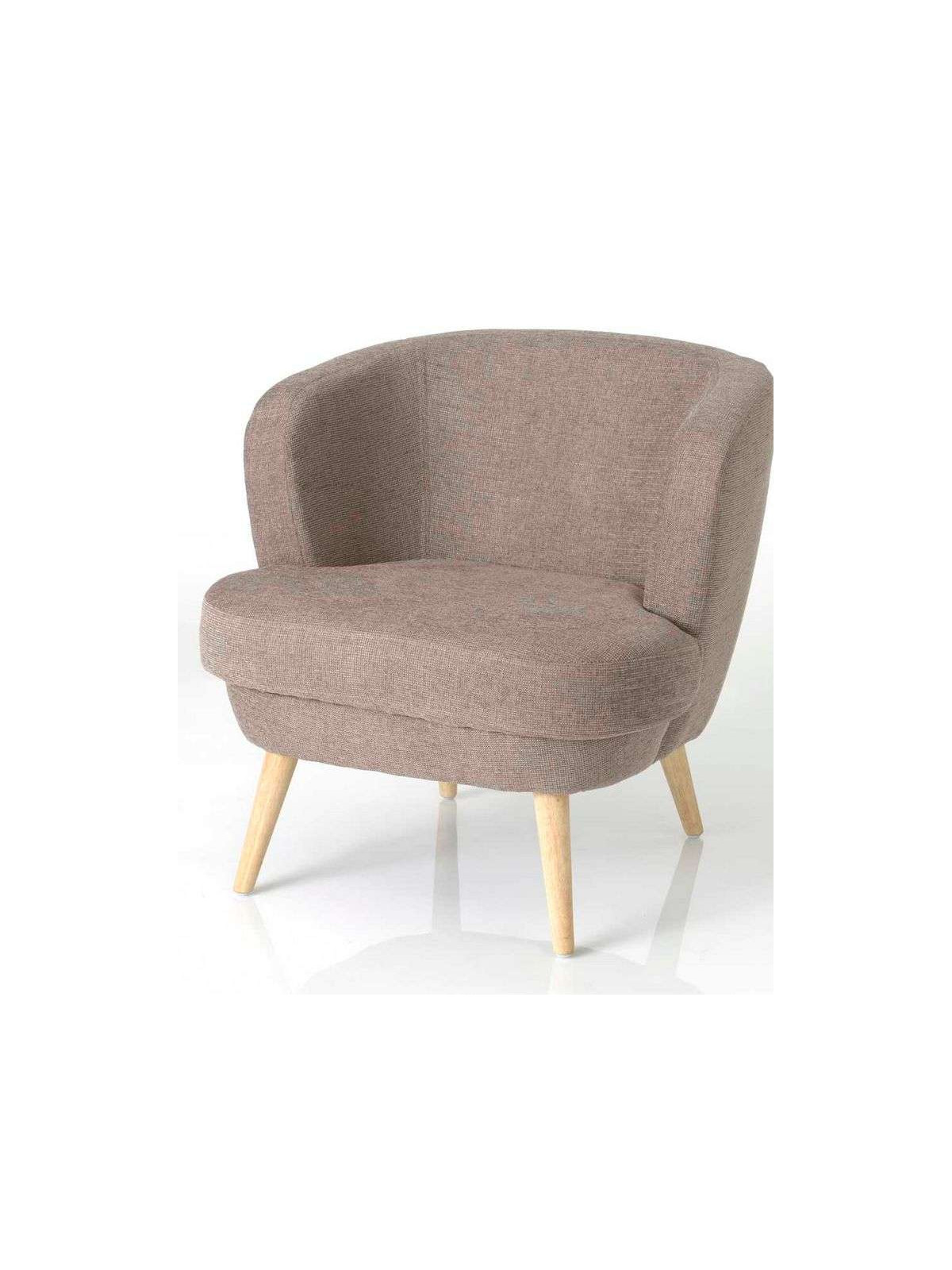 Fauteuil chauffeuse taupe en feutrine