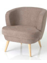 Fauteuil chauffeuse taupe en feutrine
